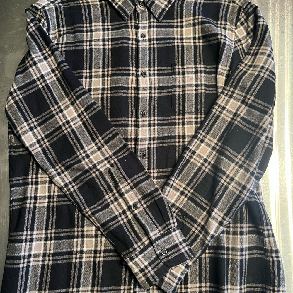J. Crew Black and White Casual Button Down Shirt